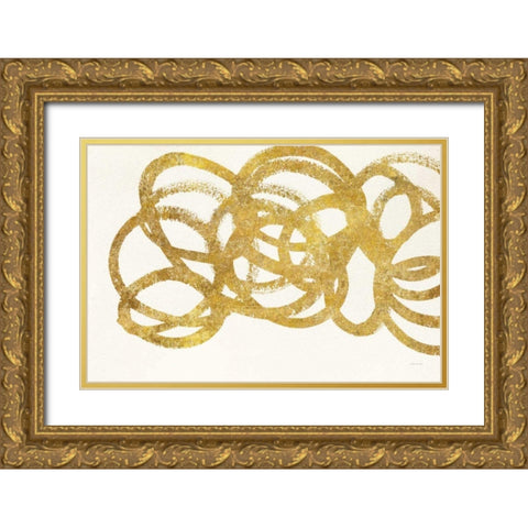Swirling Element I Crop I Gold Gold Ornate Wood Framed Art Print with Double Matting by Novak, Shirley
