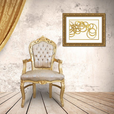 Swirling Element I Crop II Gold Gold Ornate Wood Framed Art Print with Double Matting by Novak, Shirley