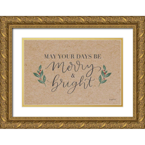 Neutral Christmas I Gold Ornate Wood Framed Art Print with Double Matting by Thorns, Becky