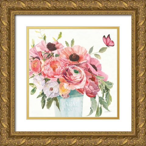 Boho Bouquet  XIII Gold Ornate Wood Framed Art Print with Double Matting by Wiens, James