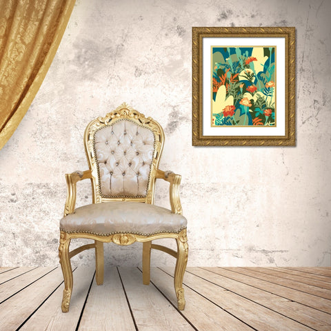 Marigold Gold Ornate Wood Framed Art Print with Double Matting by Gallagher, Megan