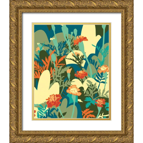 Marigold Gold Ornate Wood Framed Art Print with Double Matting by Gallagher, Megan