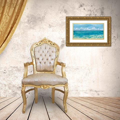 Caribbean Sea Reflections Gold Ornate Wood Framed Art Print with Double Matting by Vassileva, Silvia