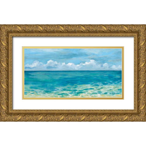 Caribbean Sea Reflections Gold Ornate Wood Framed Art Print with Double Matting by Vassileva, Silvia