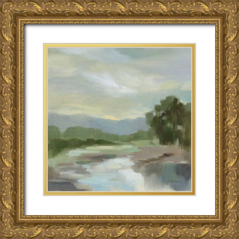 Sage Lake Gold Ornate Wood Framed Art Print with Double Matting by Vassileva, Silvia