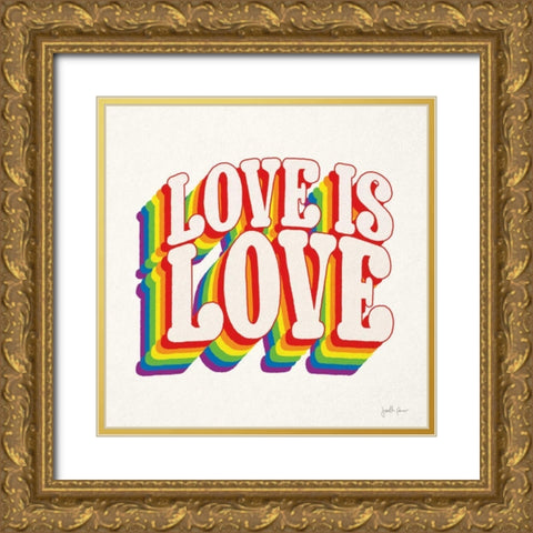 Love is Love I Gold Ornate Wood Framed Art Print with Double Matting by Penner, Janelle