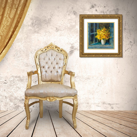 Sunny Windowsill Gold Ornate Wood Framed Art Print with Double Matting by Nai, Danhui