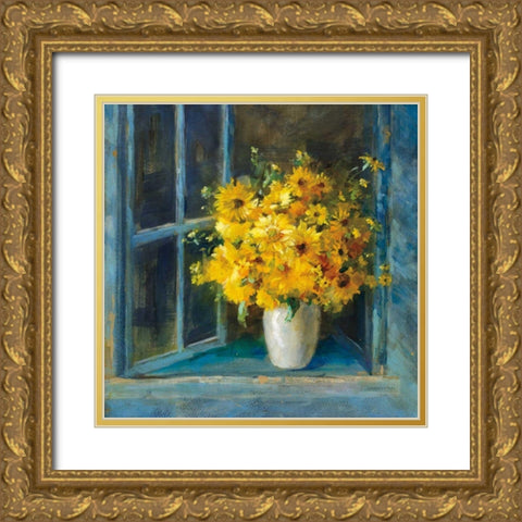 Sunny Windowsill Gold Ornate Wood Framed Art Print with Double Matting by Nai, Danhui