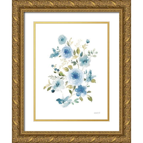 Floral Serenade II Gold Ornate Wood Framed Art Print with Double Matting by Nai, Danhui