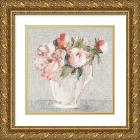 Cottage Bouquet III Light Gold Ornate Wood Framed Art Print with Double Matting by Blum, Cheri