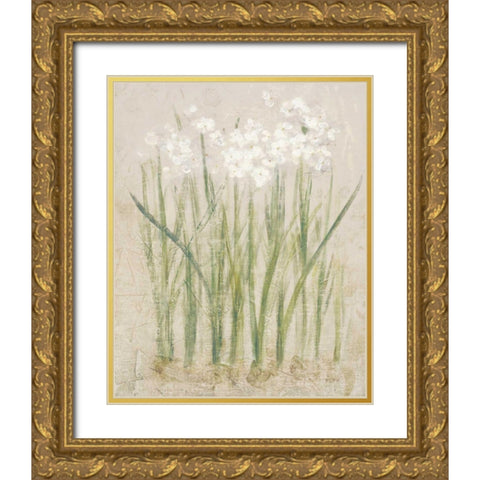 Narcissus Light Gold Ornate Wood Framed Art Print with Double Matting by Blum, Cheri