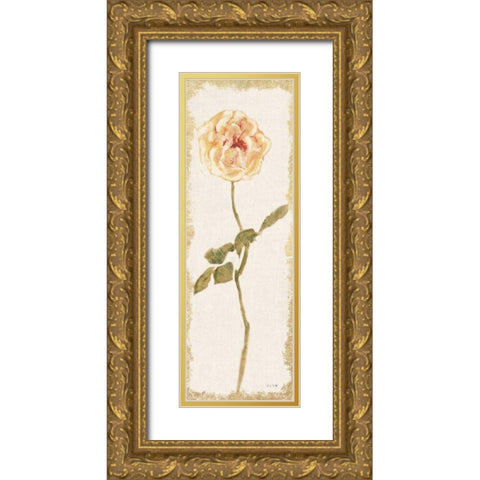 Pale Rose Panel Light Gold Ornate Wood Framed Art Print with Double Matting by Blum, Cheri
