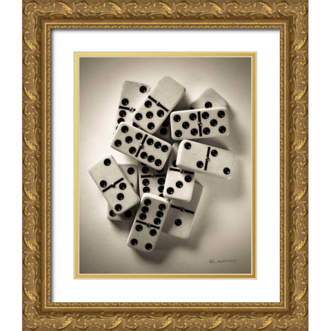 Dominos I Gold Ornate Wood Framed Art Print with Double Matting by Goldstein, Ed