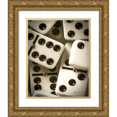 Dominos II Gold Ornate Wood Framed Art Print with Double Matting by Goldstein, Ed