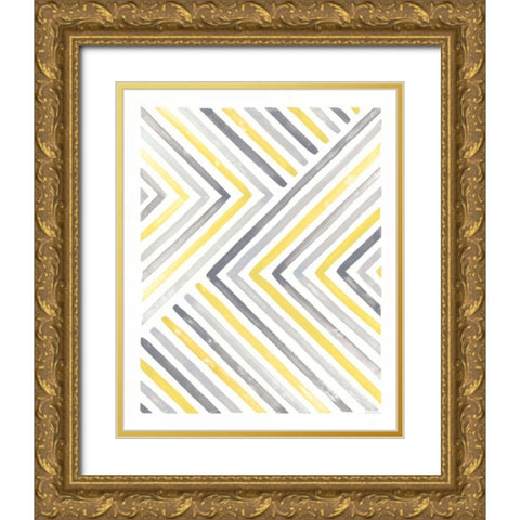 Desert Sunset I Yellow Gray Gold Ornate Wood Framed Art Print with Double Matting by Marshall, Laura