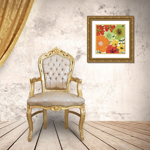 Garden Brights I Gold Ornate Wood Framed Art Print with Double Matting by Pela Studio