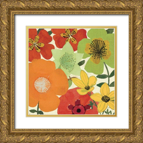 Garden Brights I Gold Ornate Wood Framed Art Print with Double Matting by Pela Studio