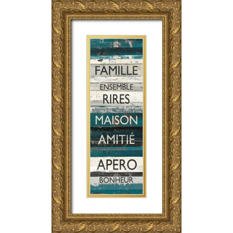 Blue Zephyr Quote III Gold Ornate Wood Framed Art Print with Double Matting by Schick, Mike