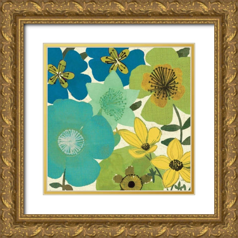 Garden Brights Cool III Gold Ornate Wood Framed Art Print with Double Matting by Pela Studio