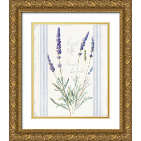 Floursack Lavender I Gold Ornate Wood Framed Art Print with Double Matting by Nai, Danhui