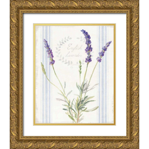 Floursack Lavender IV Gold Ornate Wood Framed Art Print with Double Matting by Nai, Danhui