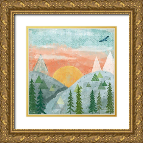 Woodland Forest VI No Words Gold Ornate Wood Framed Art Print with Double Matting by Charron, Veronique