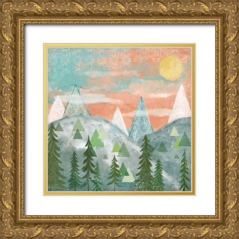 Woodland Forest VII No Words Gold Ornate Wood Framed Art Print with Double Matting by Charron, Veronique