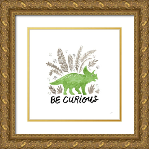 Dino Inspiration I Lime Gold Ornate Wood Framed Art Print with Double Matting by Panganiban, Karyn
