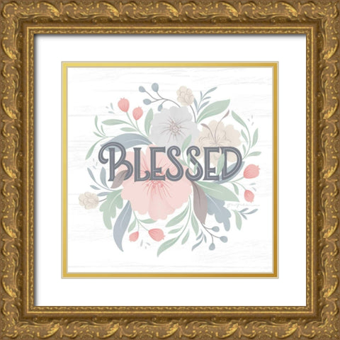 Farmhouse Floral II Gold Ornate Wood Framed Art Print with Double Matting by Graham, Gia