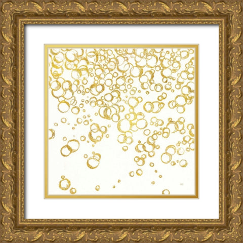 Gold Bubbles I Gold Ornate Wood Framed Art Print with Double Matting by Paschke, Chris
