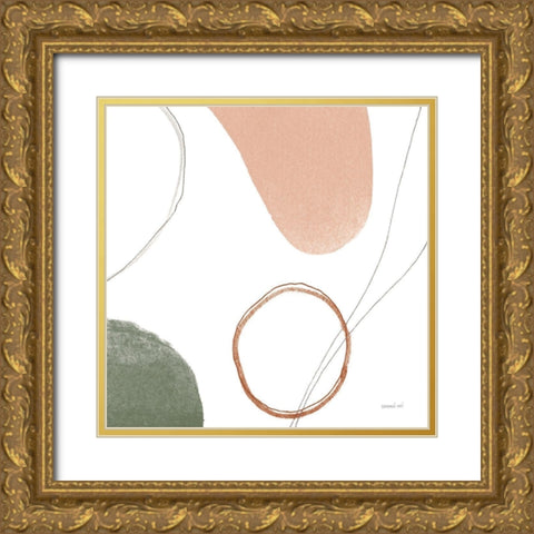 Threads of Motion II Warm Crop Gold Ornate Wood Framed Art Print with Double Matting by Nai, Danhui