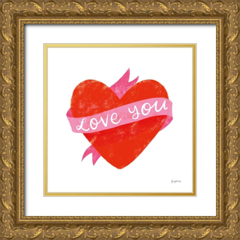 Love Letters VIII Gold Ornate Wood Framed Art Print with Double Matting by Thorns, Becky