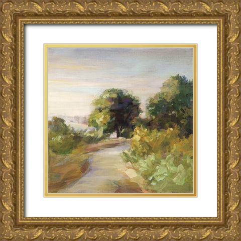 Bright Eucalyptus Trail Gold Ornate Wood Framed Art Print with Double Matting by Nai, Danhui