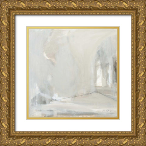 Delicate Gray Gold Ornate Wood Framed Art Print with Double Matting by Munger, Pamela