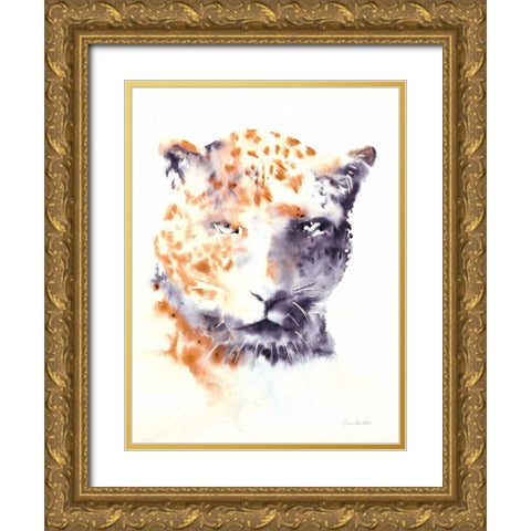 Cheetah Neutral Gold Ornate Wood Framed Art Print with Double Matting by Valle, Aimee Del