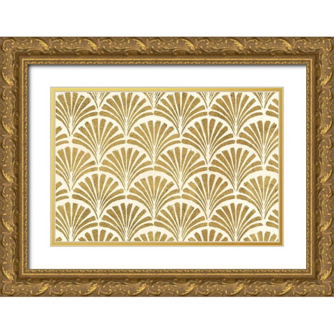 Winged Study Pattern VIII Gold Crop Gold Ornate Wood Framed Art Print with Double Matting by Penner, Janelle