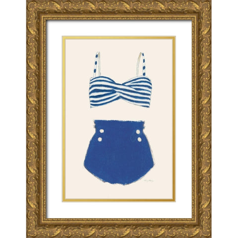 Retro Swimwear II Gold Ornate Wood Framed Art Print with Double Matting by Adams, Emily