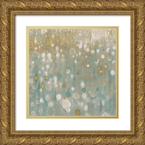 Rain Abstract II Neutral Gold Ornate Wood Framed Art Print with Double Matting by Nai, Danhui