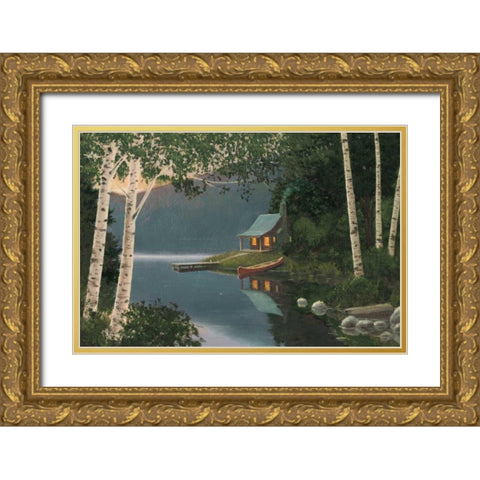 Quiet Evening I Summer Gold Ornate Wood Framed Art Print with Double Matting by Wiens, James