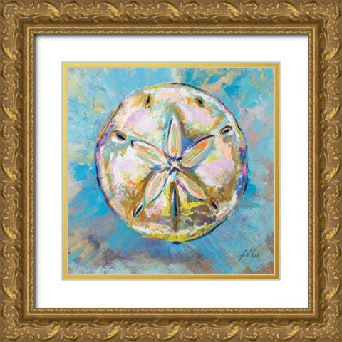 Sand Dollar Gold Ornate Wood Framed Art Print with Double Matting by Vertentes, Jeanette