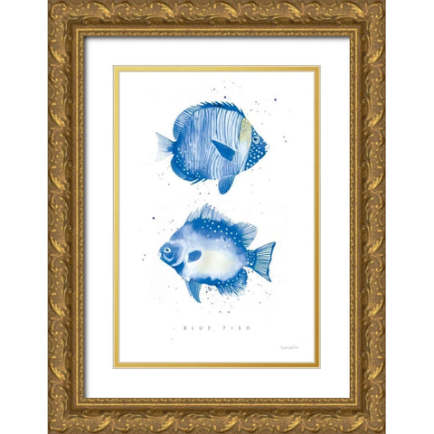 Tropical Fish Gold Ornate Wood Framed Art Print with Double Matting by Charro, Mercedes Lopez