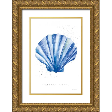 Scallop Shell Gold Ornate Wood Framed Art Print with Double Matting by Charro, Mercedes Lopez