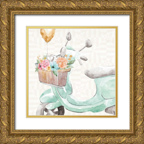 World Tour IX Gold Ornate Wood Framed Art Print with Double Matting by June, Dina