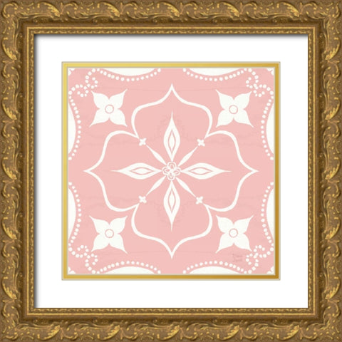 World Tour Pattern IIB Gold Ornate Wood Framed Art Print with Double Matting by June, Dina