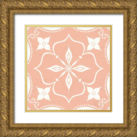 World Tour Pattern IIC Gold Ornate Wood Framed Art Print with Double Matting by June, Dina