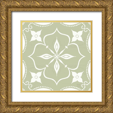 World Tour Pattern IIF Gold Ornate Wood Framed Art Print with Double Matting by June, Dina