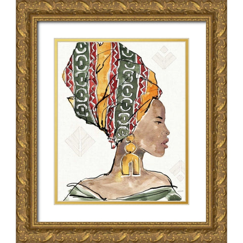 African Flair V Gold Ornate Wood Framed Art Print with Double Matting by Tavoletti, Anne