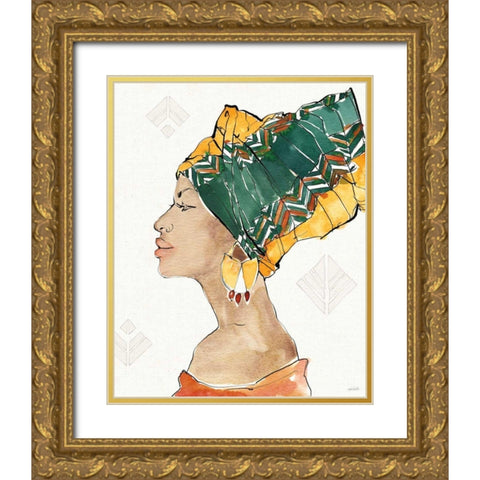 African Flair VII Gold Ornate Wood Framed Art Print with Double Matting by Tavoletti, Anne