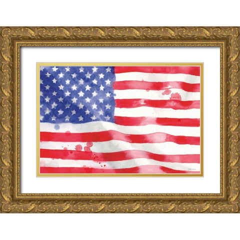 Americana Style I Gold Ornate Wood Framed Art Print with Double Matting by Grove, Beth