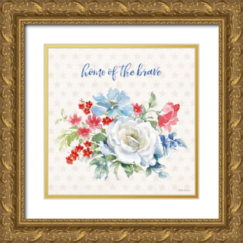 Americana Style III Gold Ornate Wood Framed Art Print with Double Matting by Grove, Beth